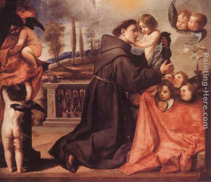 St Anthony of Padua with Christ Child painting - Antonio de Pereda St Anthony of Padua with Christ Child art painting